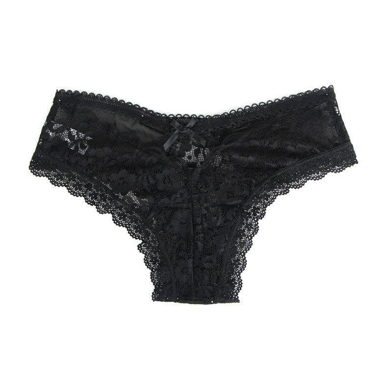 Plus Size Sexy Underwear Women Lace Hollow Out Cutout Sexy Low Waist Briefs Underwear