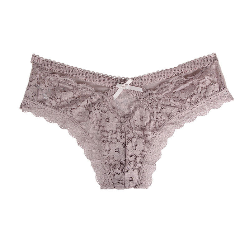 Plus Size Sexy Underwear Women Lace Hollow Out Cutout Sexy Low Waist Briefs Underwear