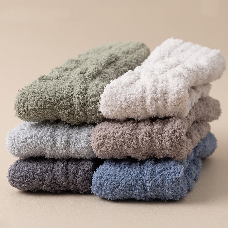 Winter Warm Fuzzy Coral Fleece Socks Women Men Velvet Thickened Home Sleepping Floor Socks