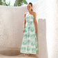Women Clothing Summer Tube Top Pattern Printed Halter Dress Women Vacation Beach