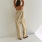 Women Clothing Sexy Puffy Camisole Wide Leg Pants Sexy Suit Summer Two Piece Suit