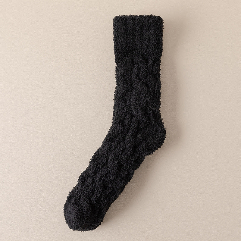 Winter Warm Fuzzy Coral Fleece Socks Women Men Velvet Thickened Home Sleepping Floor Socks