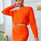 2022 Autumn Knitted 2 Piece Sets Women Sexy Skinny Cropped Jumper Skirt Suits Fashion Chic Warm Sweater Pullover Dress