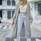 Autumn Winter Women Clothing Simple Solid Color Belt Knitted Cardigan Loose Sweater Coat Women