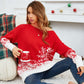Popular Small Snowflake Christmas Sweater Autumn Winter Christmas Casual Off The Shoulder Sweater Women