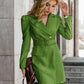 Double-Breasted Belted Puff Sleeve Blazer Dress