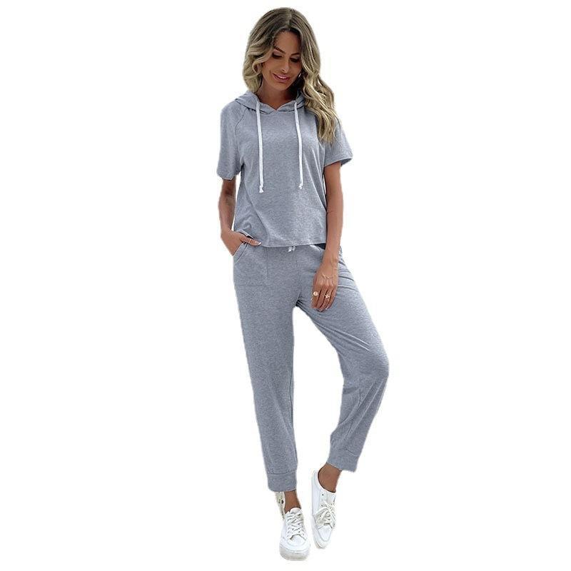 2022  Women Solid Color Trousers Casual Suit Female Summer