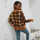 2022 Autumn Winter Women Clothing Plaid Pullover Sweater Knitwear Women