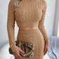 2022 Autumn Winter Leisure Twist Cropped Baring Sweater Hip Skirt Women Clothing