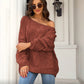 2022 Autumn Winter  Plus Size Loose Sweater round Neck Solid Color Pullover Sweater Women