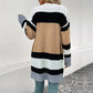 Autumn Winter Women Clothing Contrast Color Cardigan Sweater for Women