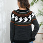 Popular Halloween Ghost Retro Dots Long Sleeve Knitted Cardigan Sweater Women Loose Women Clothing