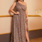 Plus Size Sequined Slit Dress Off Shoulder Sleeveless Evening Dress Elegant Graceful Dress