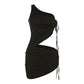 Style 2022 Summer Women Lace-up One-Shoulder Vest Sexy Sheath Skirt Casual Suit for Women