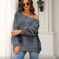 2022 Autumn Winter  Plus Size Loose Sweater round Neck Solid Color Pullover Sweater Women