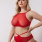 Plus Size Sexy Mesh See through Sexy Sexy Underwear Suit