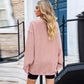 Casual Oversize Solid Color Pullover Women Autumn Winter Thread Knitted Long Sleeved Sweater Women