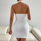 WomenClothing Autumn Winter Party Dress Sexy Backless Stand Collar Sleeveless Sheath Dress