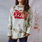 Autumn Winter round Neck Long Sleeve Contrast Color Letter Graphic Snowflake Christmas Sweaters Pullover