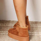 Legend Women's Fleece Lined Chunky Platform Mini Boots