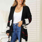 Double Take Striped Rib-Knit Drop Shoulder Open Front Cardigan